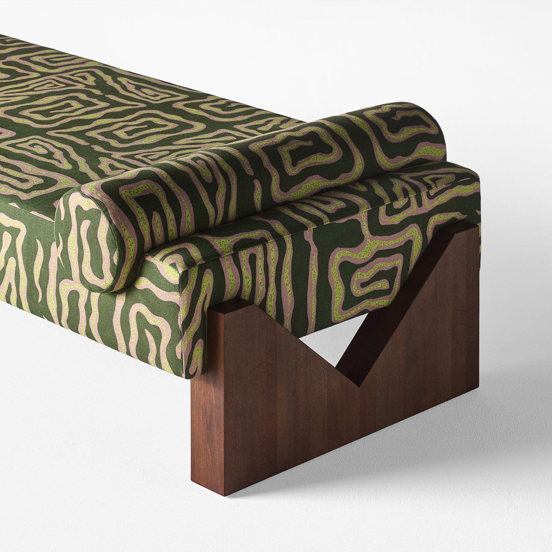 Dusty Deco V Daybed Beaten Track Green zijkant