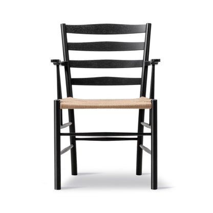 Fredericia Klint Armchair 3208 - natural papercord / black lacquered oak