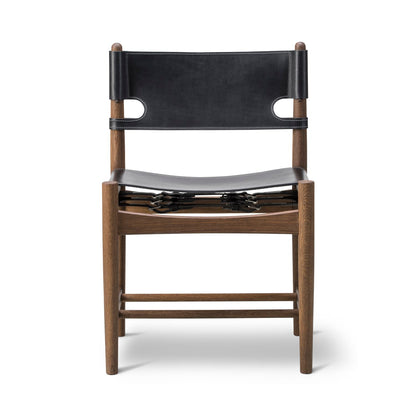 Fredericia The Spanish Dining Chair 3237 - black leather / smoked oak, oiled