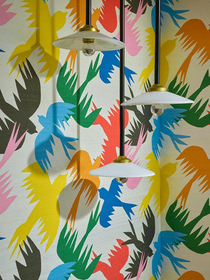 Pierre Frey behang Bird Traffic Multicolore FP207001