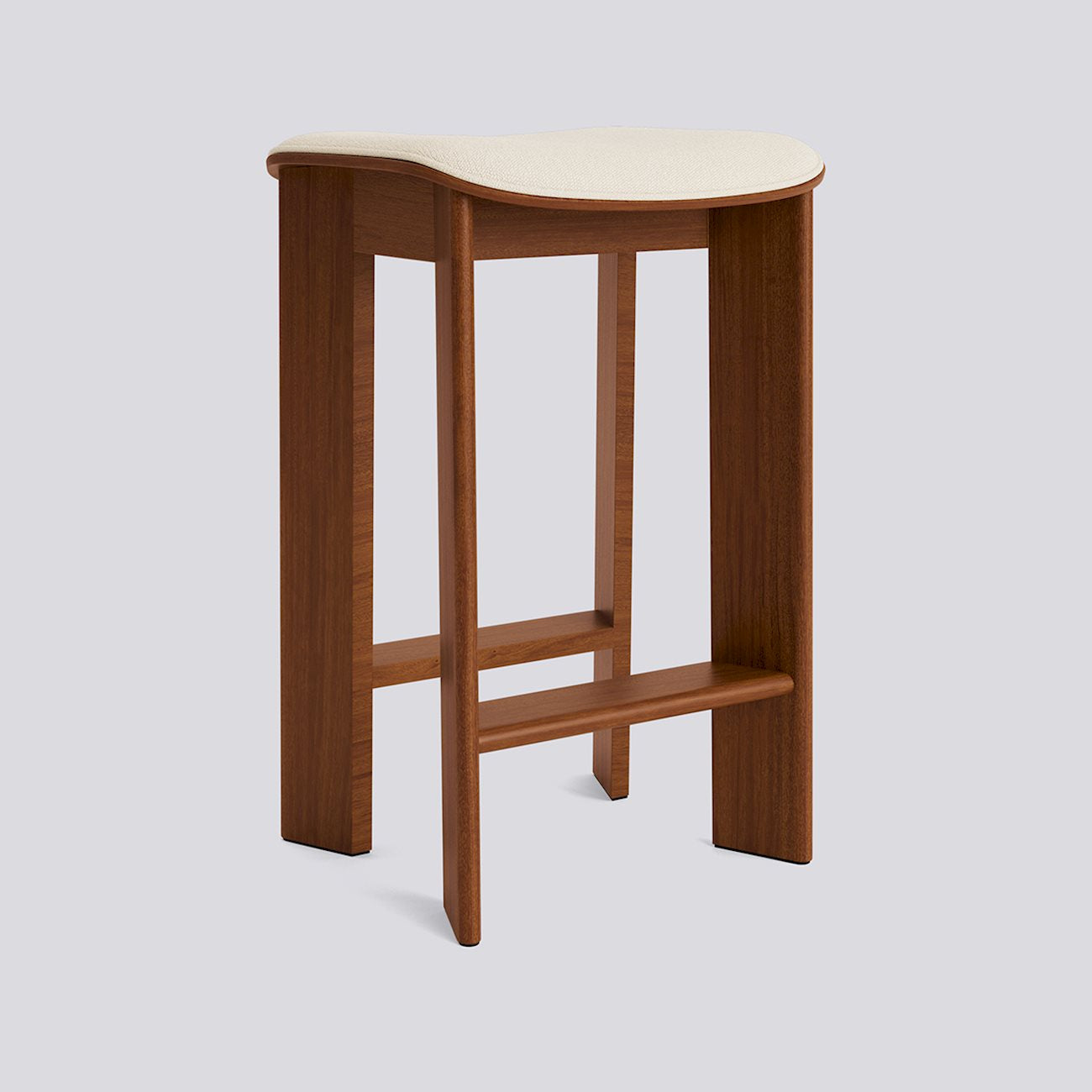 HAY Chisel 30 Bar Stool Low H65 gelakt walnoot Turf Cream