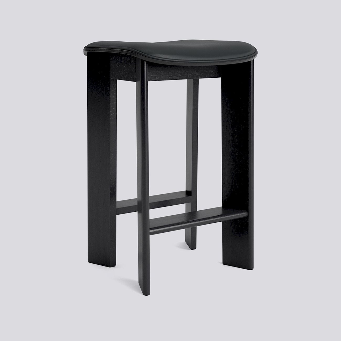 HAY Chisel 30 Bar Stool Low H65 zwart gelakt eiken Grano Black