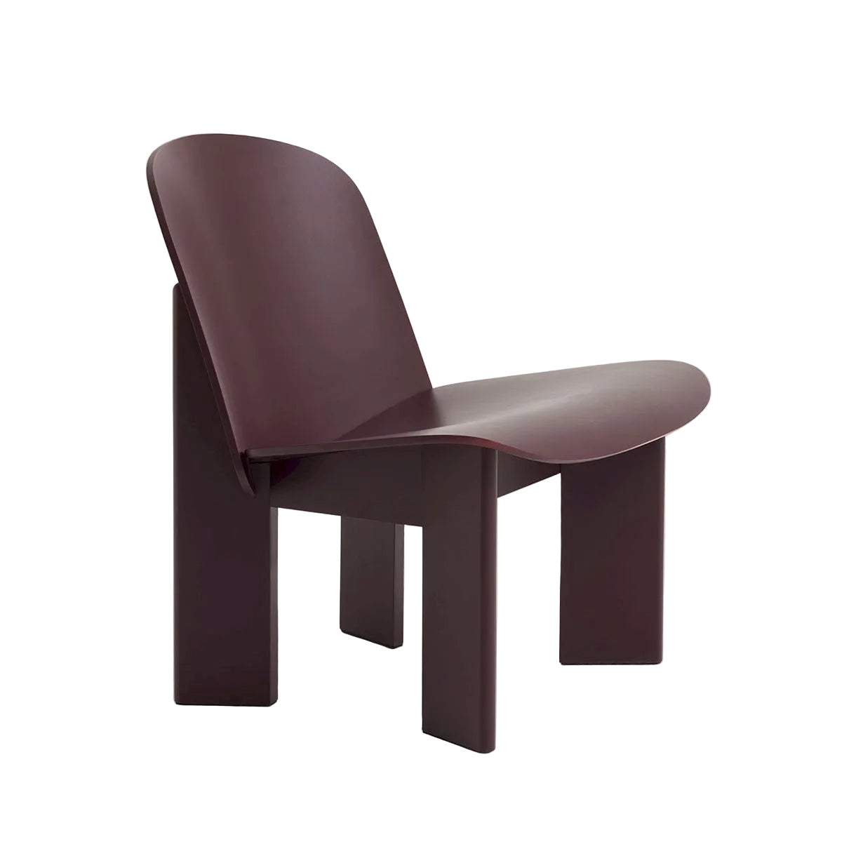 HAY Chisel 85 Lounge Chair dark bordeaux beuken productfoto