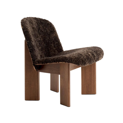 HAY Chisel 85 Lounge Chair gelakt walnoot schapenvacht Espresso