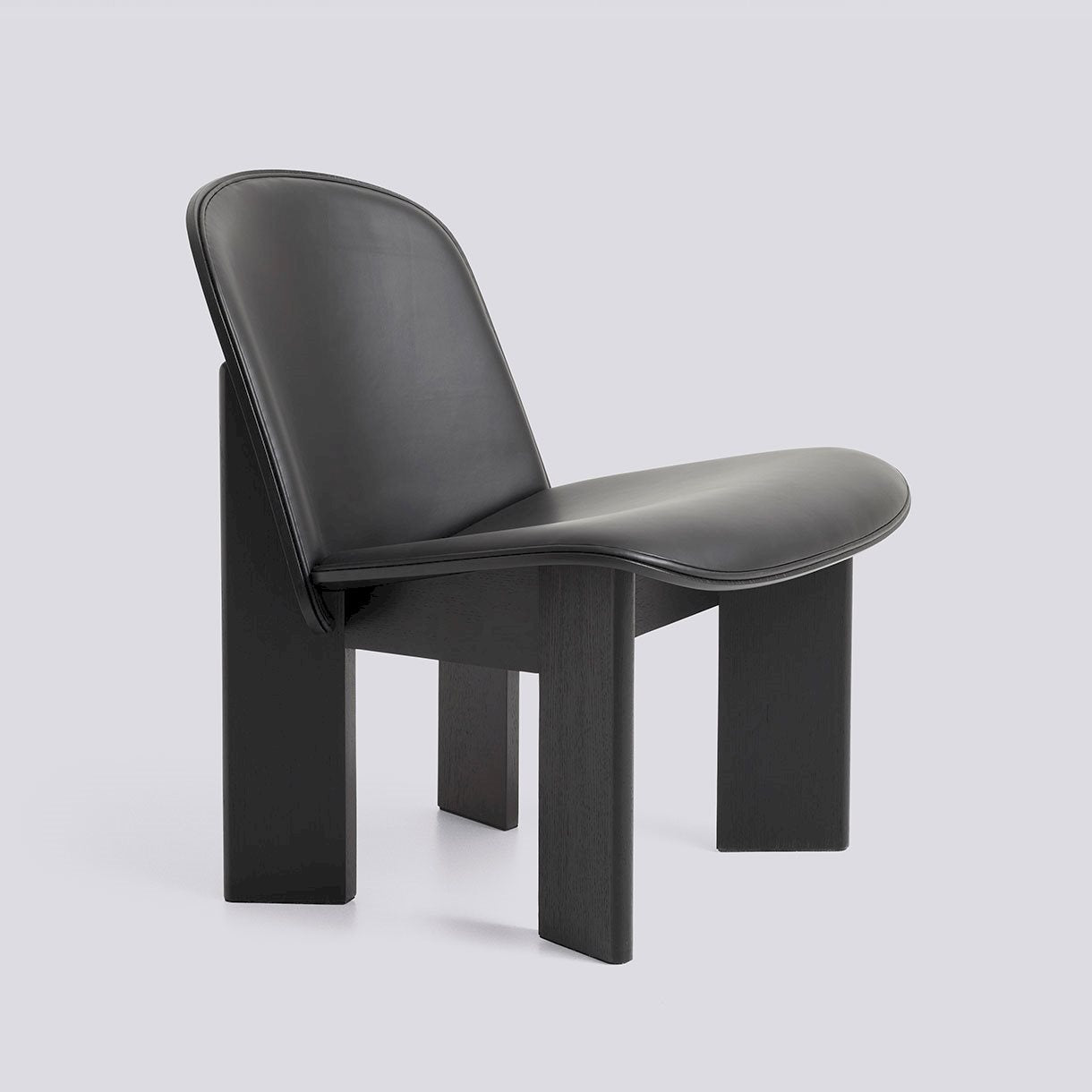HAY Chisel 85 Lounge Chair zwart eiken Sense Black leer