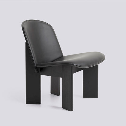 HAY Chisel 85 Lounge Chair zwart eiken Sense Black leer