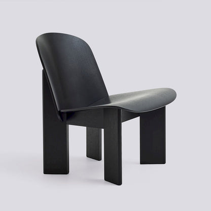HAY Chisel 85 Lounge Chair zwart gelakt eiken zonder bekleding