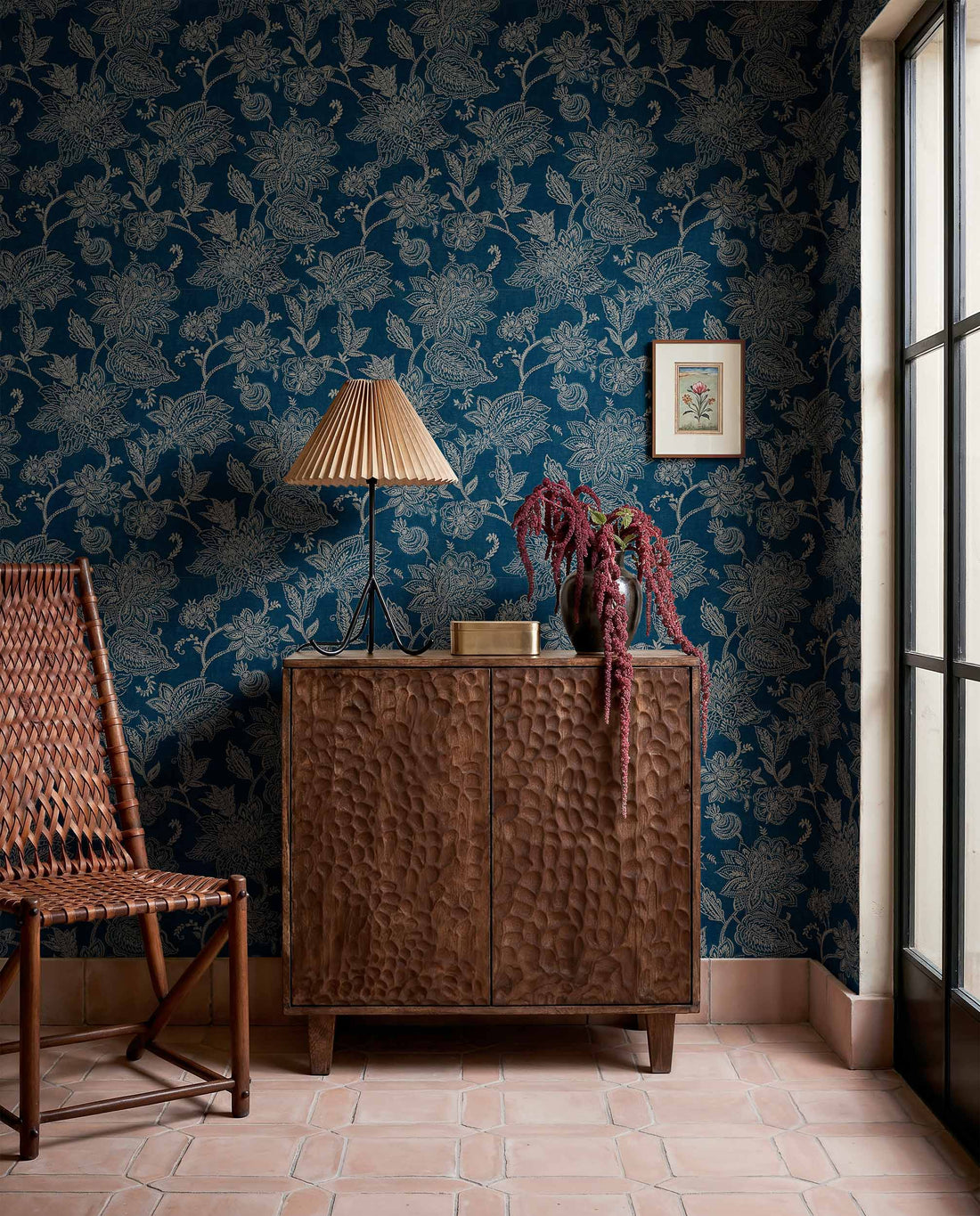 Coordonné behang Kashmir Indigo D00423B
