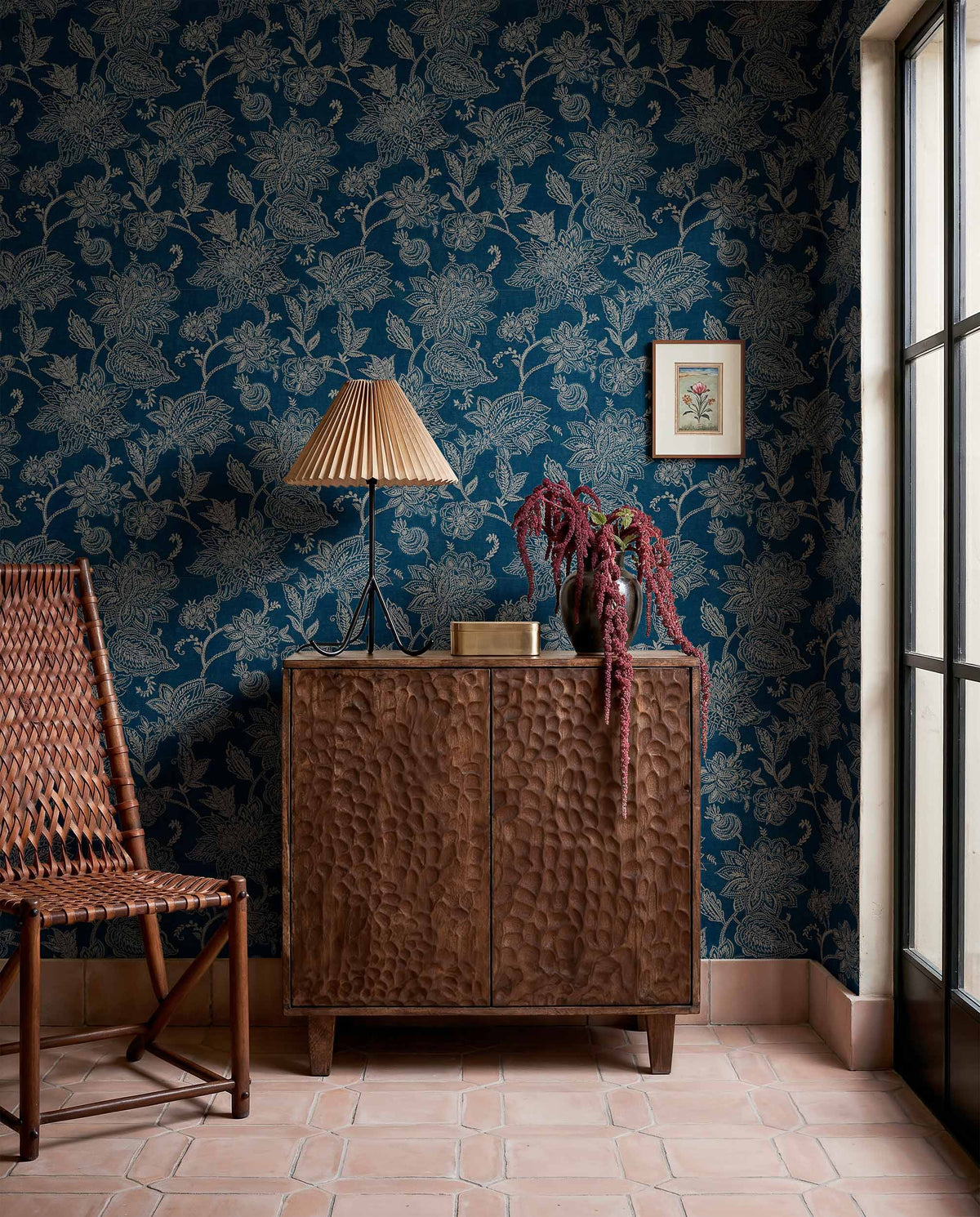 Coordonné behang Kashmir Indigo D00423B