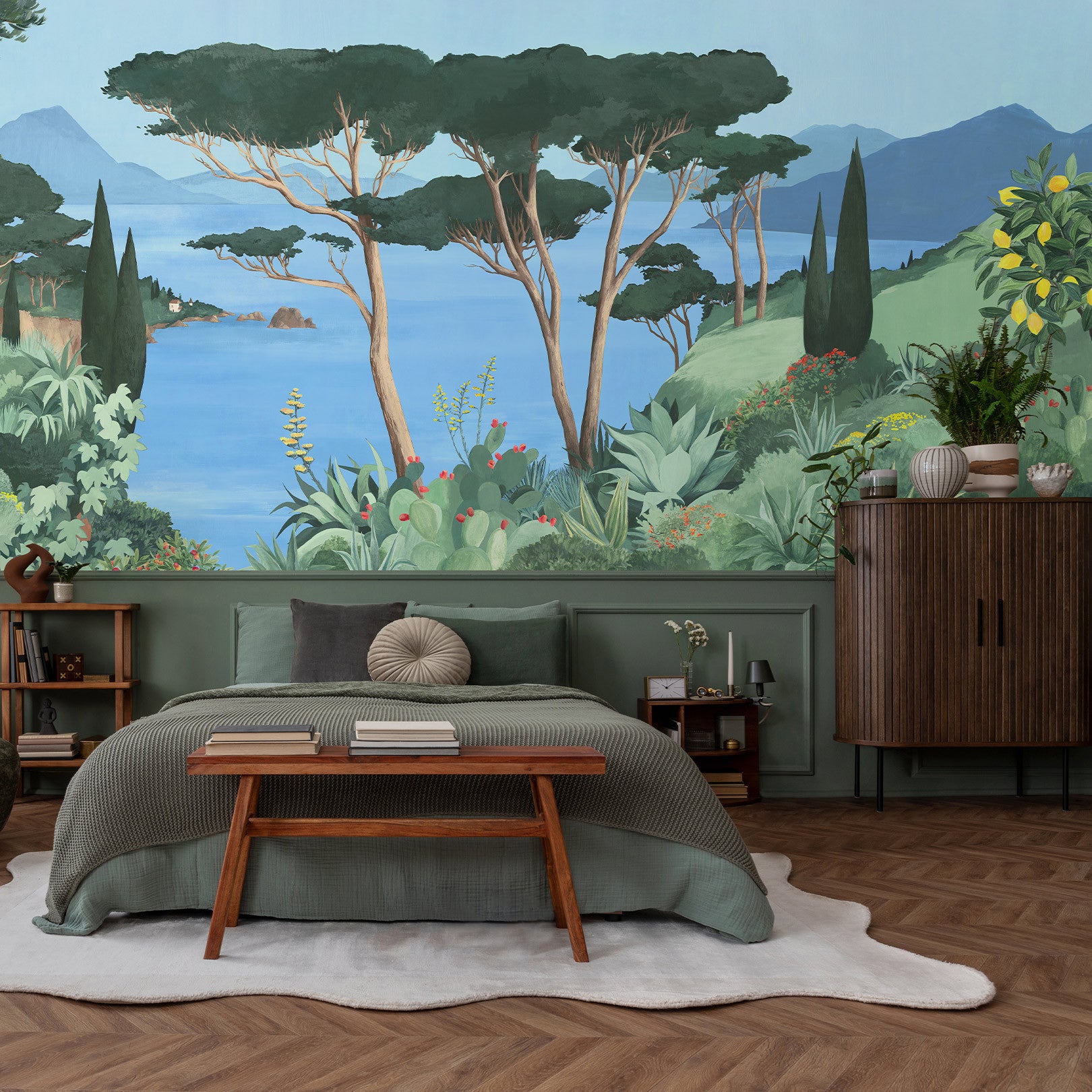Les Dominotiers Lago in Fiore behang