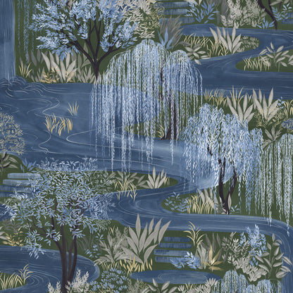 Les Dominotiers Water Garden Blue detail