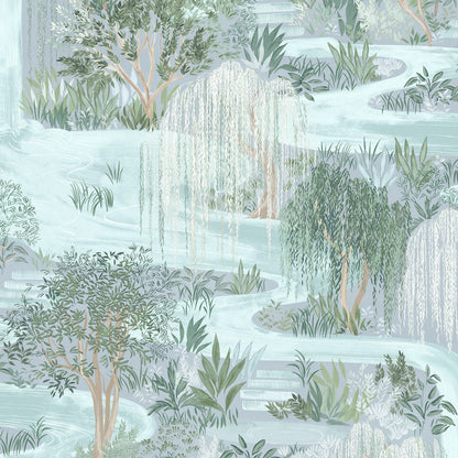 Les Dominotiers Water Garden Pale Blue detail
