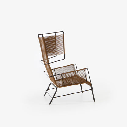 Ligne Roset Fifty fauteuil bruin achteraanzicht