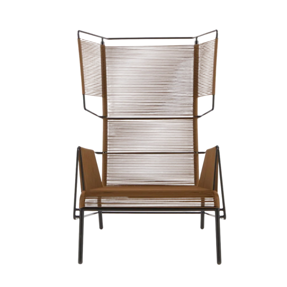 Ligne Roset Fifty fauteuil bruin tobacco koord indoor outdoor