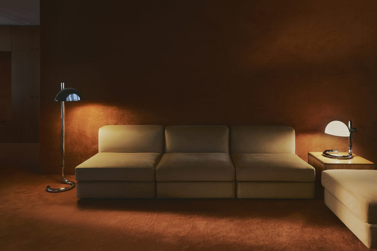 Marset Lauro M tafellamp sfeerbeeld met Lauro P vloerlamp