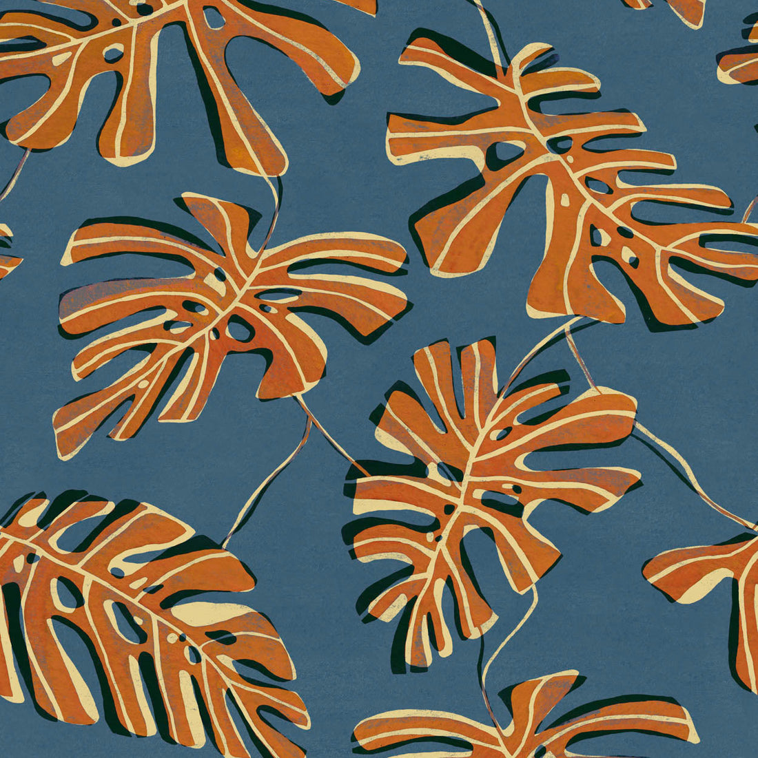 Tres Tintas behang Monstera Indigo BS5301-4