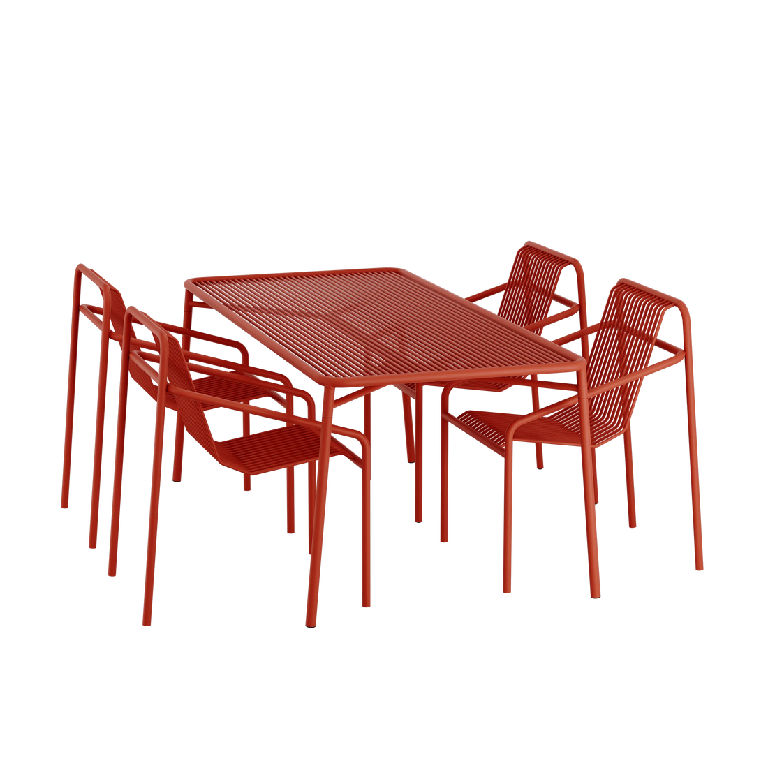 OUT Ivy outdoor set ( stoelen+tafel) rood