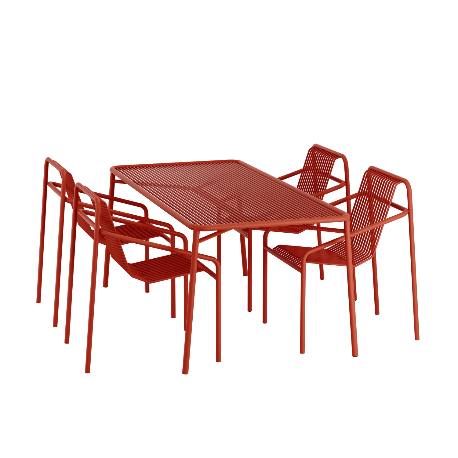 OUT Ivy outdoor set ( stoelen+tafel) rood