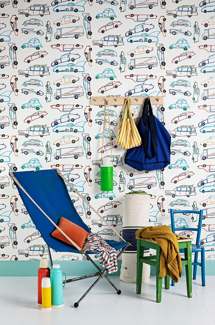 Pierre Frey behang Les Bolides de Stanislas Multicolore FP808001