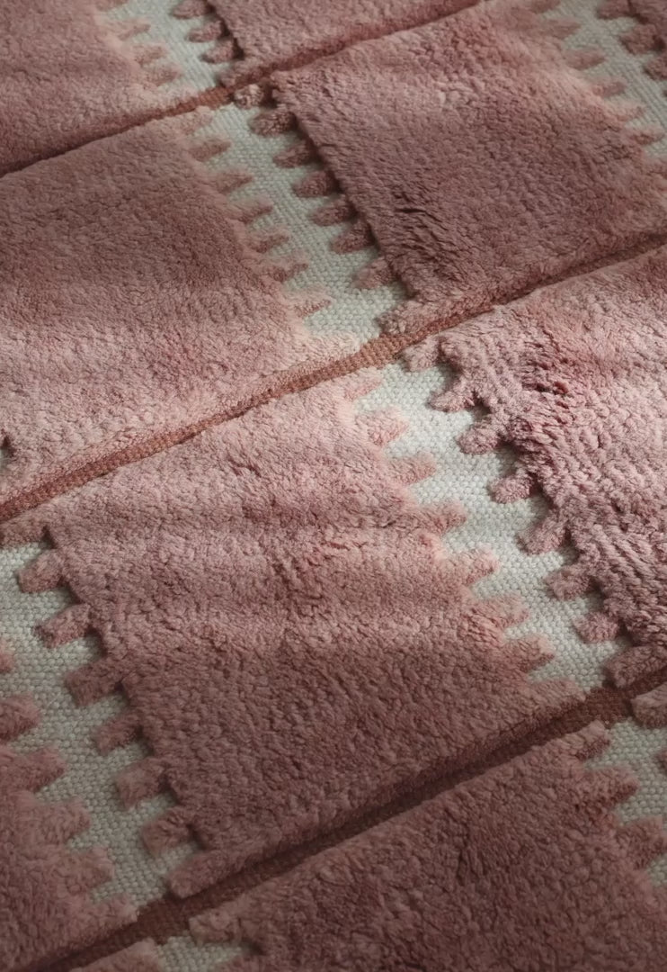 Layered Wool rug Rust video 