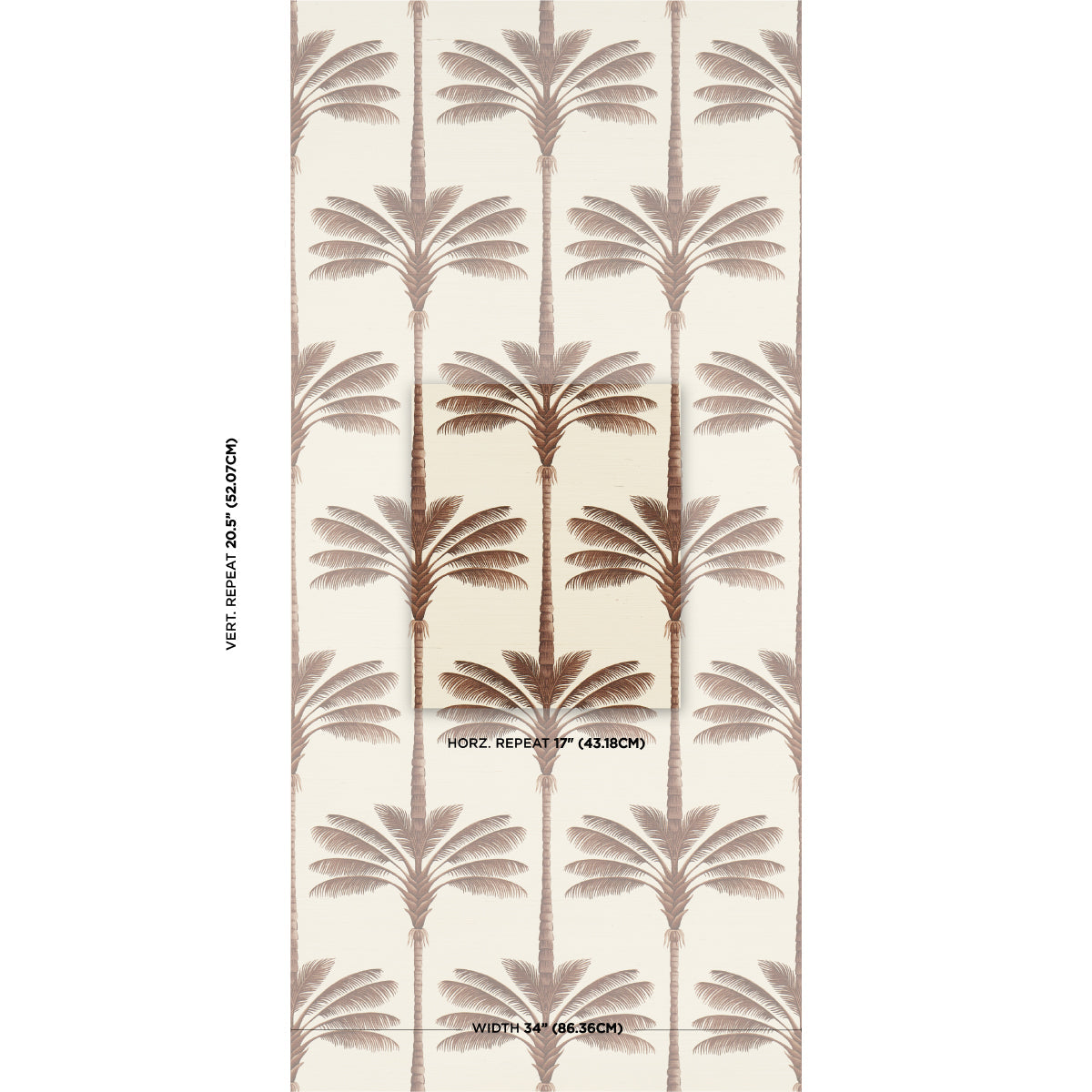 Schumacher A Palm Is A Palm Sisal Chocolate Meets Tobacco detailfoto
