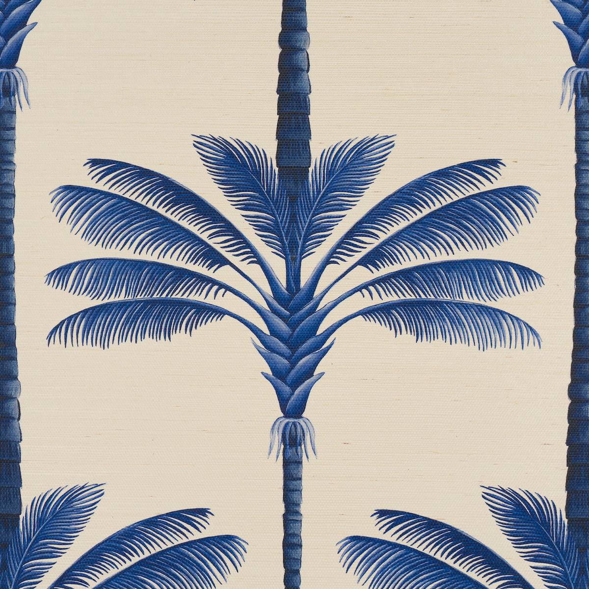 Schumacher A Palm Is A Palm Sisal Indigo Palm Grove sfeerbeeld interieur