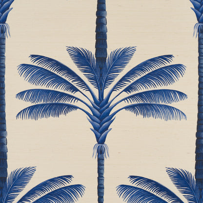 Schumacher A Palm Is A Palm Sisal Indigo Palm Grove sfeerbeeld interieur