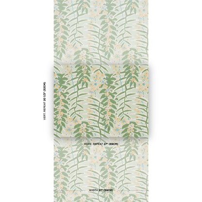F. Schumacher Ashbee Botanical Aqua patroondetail