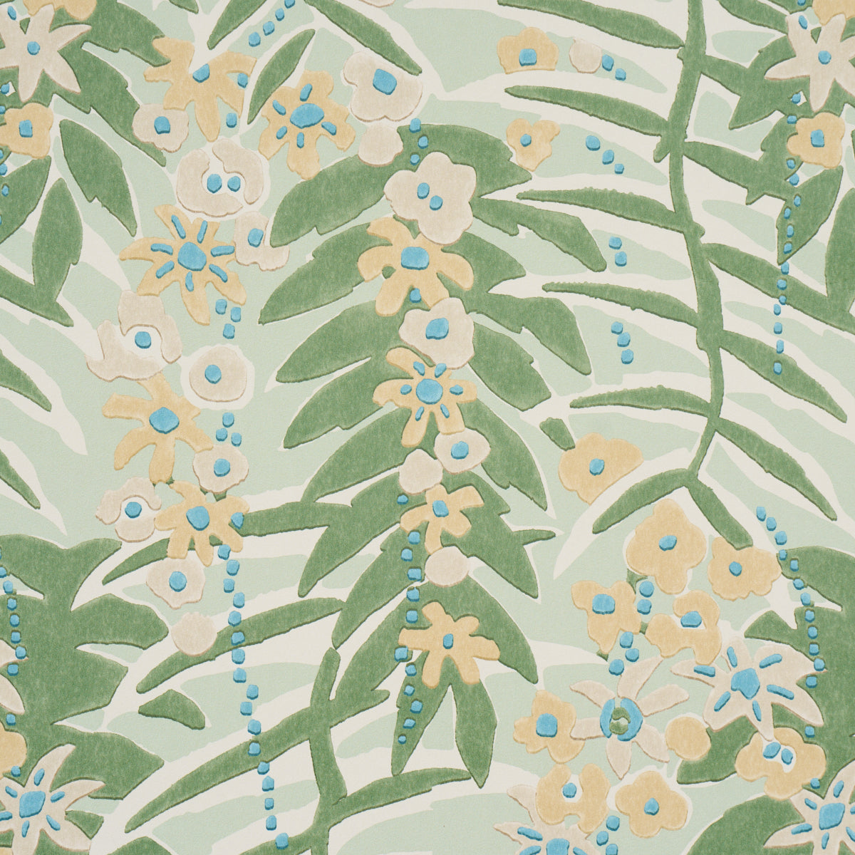 F. Schumacher Ashbee Botanical Aqua sfeerbeeld