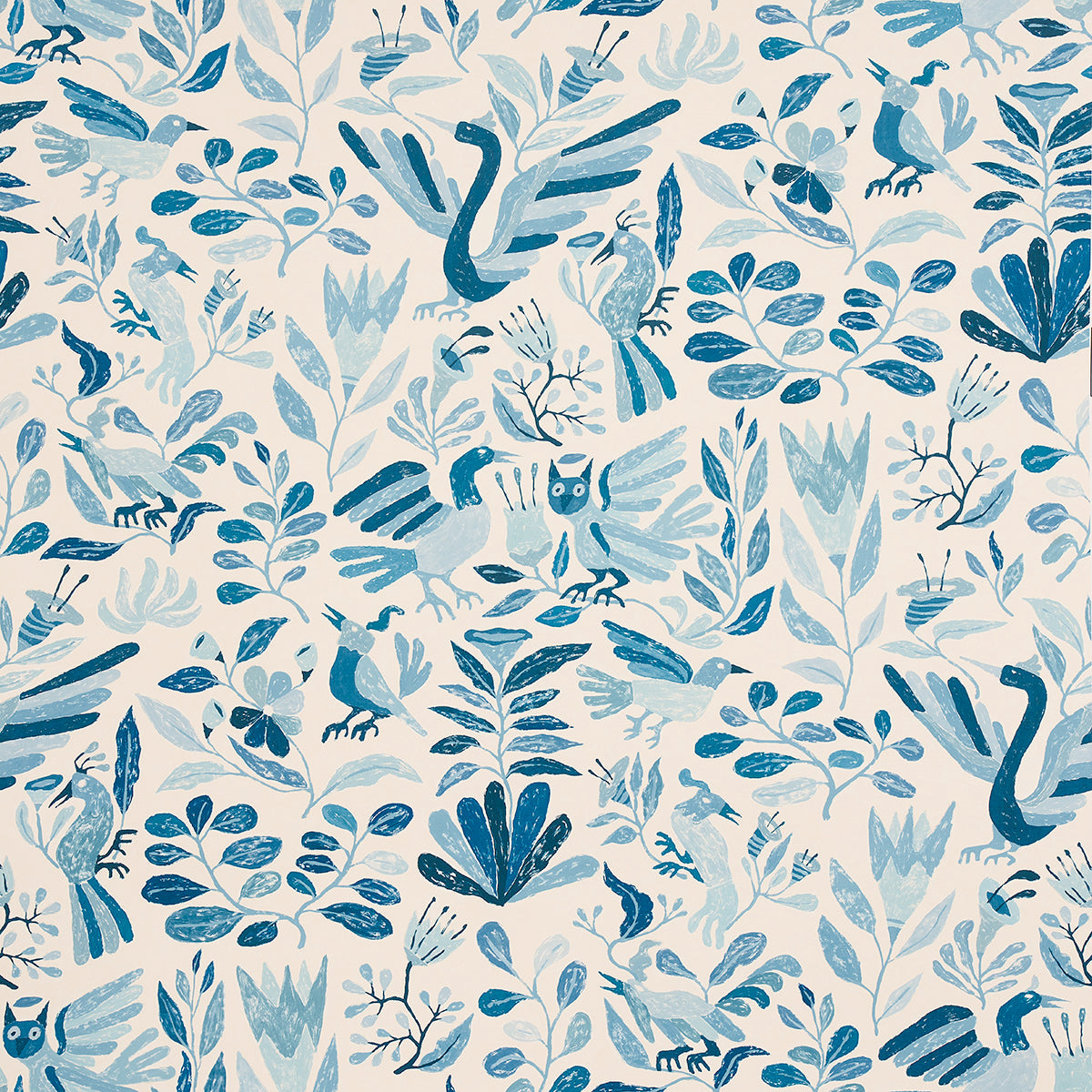 Schumacher Canopy behang Blue Birds 5014830