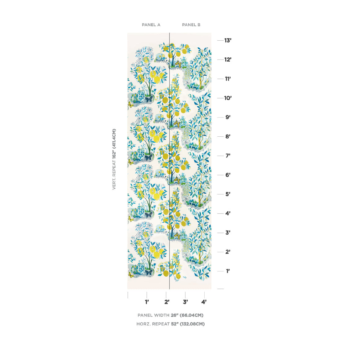 Schumacher Citrus Garden Panel Pool sfeerbeeld