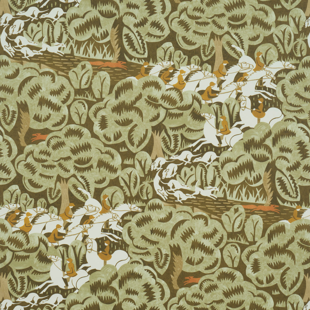 F. Schumacher Fox Chase behang Sage Soft Brown 5016152
