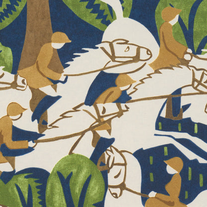 F. Schumacher Fox Chase Navy Green sfeerbeeld 2