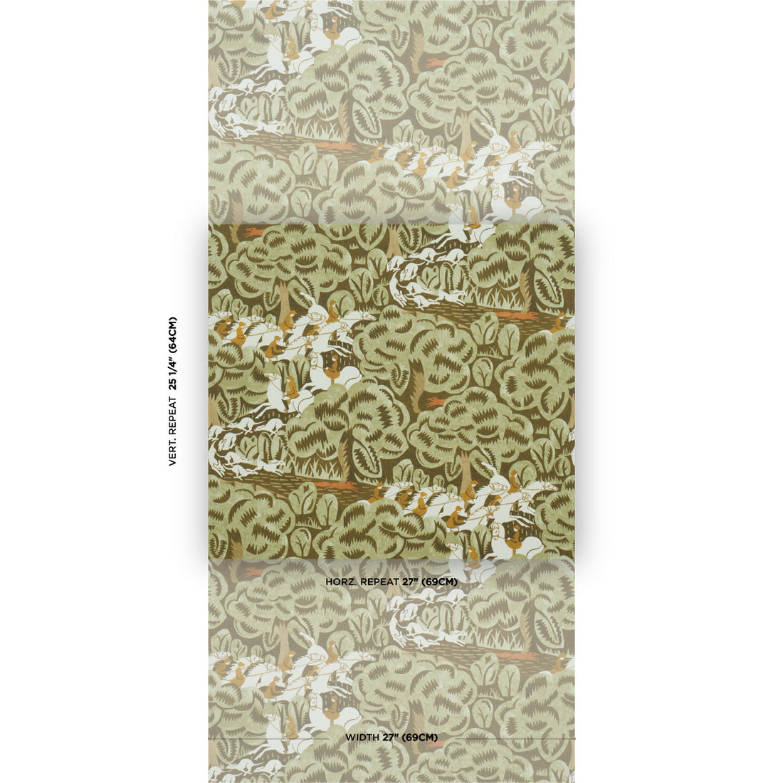 F. Schumacher Fox Chase Sage Soft Brown detail