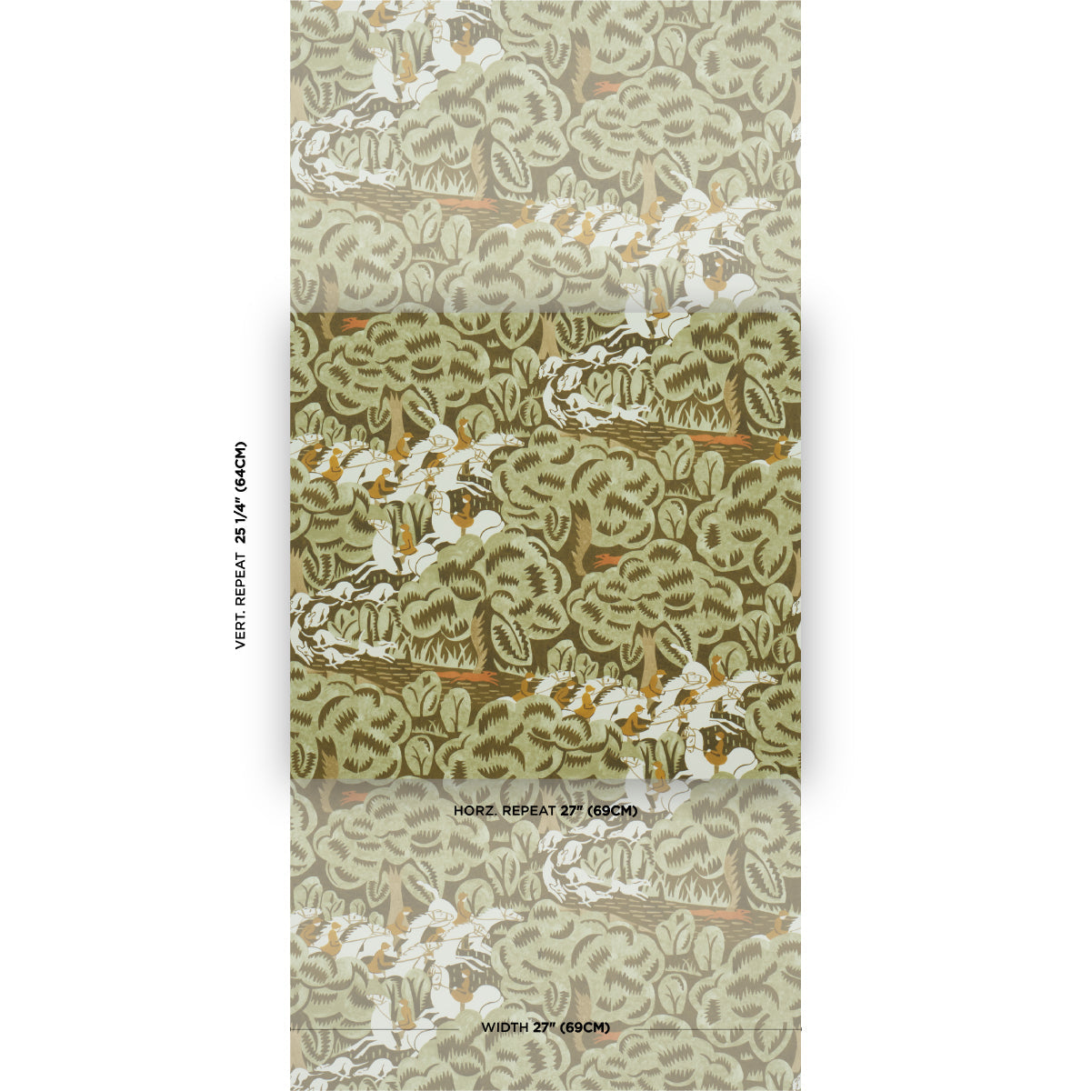 F. Schumacher Fox Chase Sage Soft Brown detail