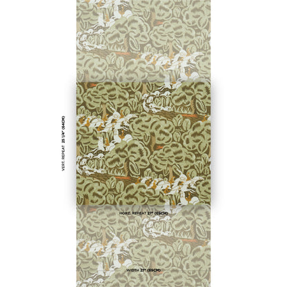 F. Schumacher Fox Chase Sage Soft Brown detail