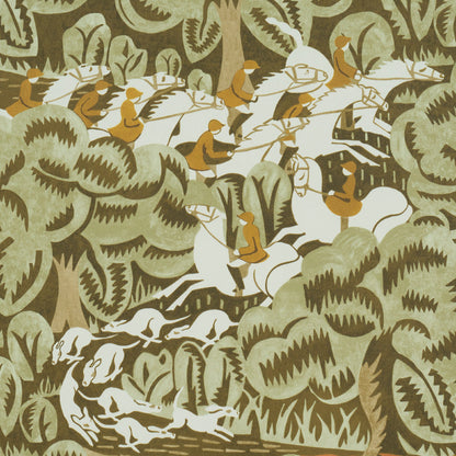 F. Schumacher Fox Chase Sage Soft Brown sfeerbeeld