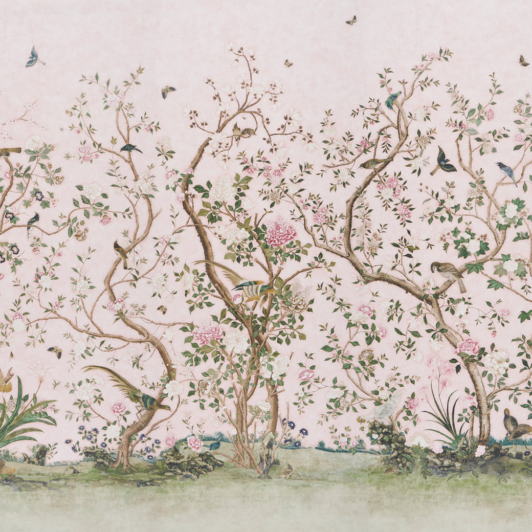 Schumacher Les Oiseaux Panel Set Blush 5015154