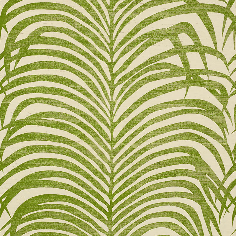 F. Schumacher Zebra Palm Sisal behang Green 5008221