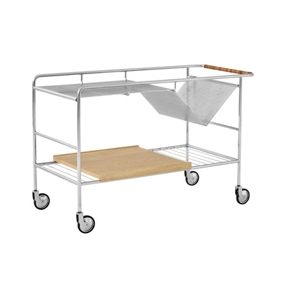 &amp;Tradition Alima NDS1 trolley - Chrome / Lacquered Oak