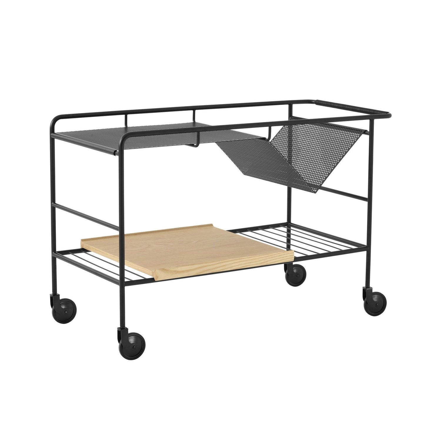 &amp;Tradition Alima NDS1 trolley - Matt Black / Lacquered Oak