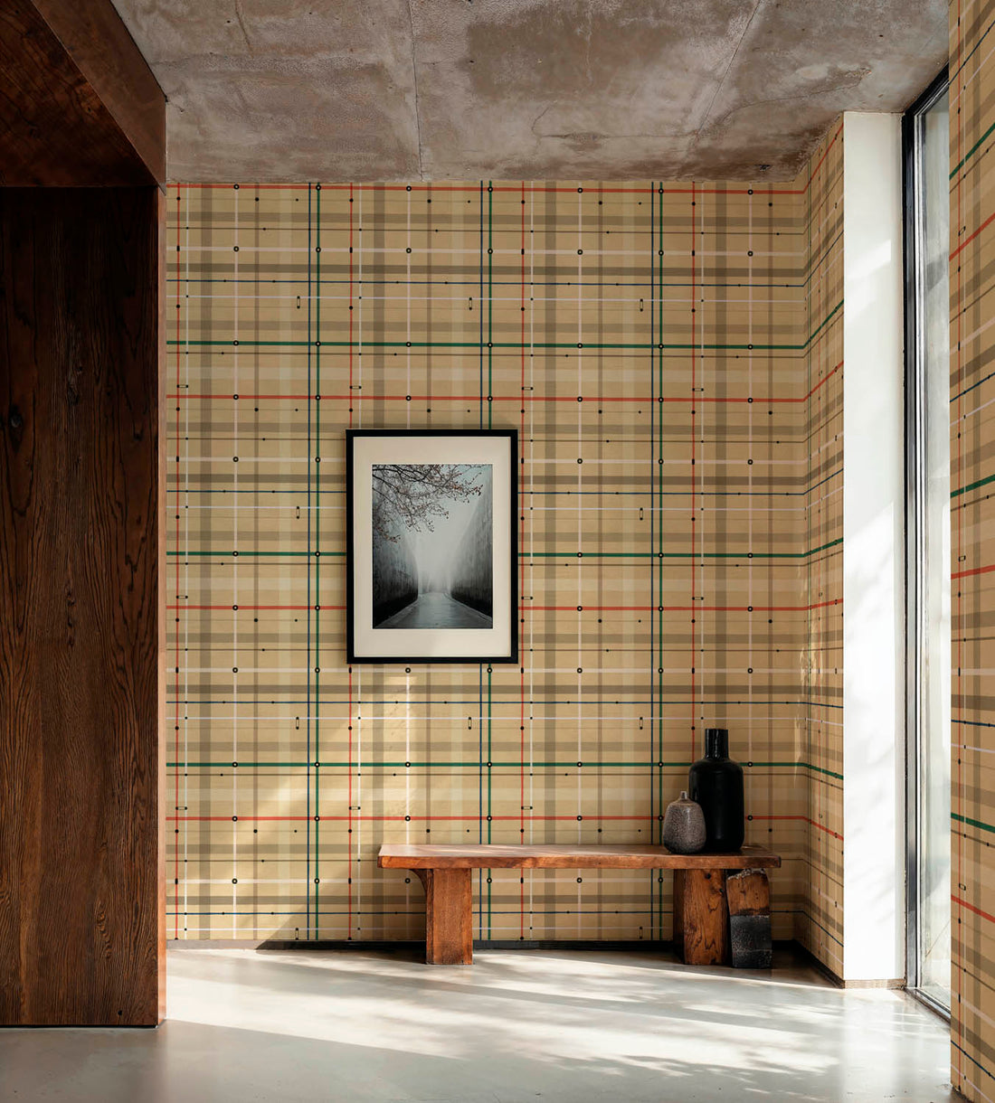 Tres Tintas Subway Copper vinyl behang sfeerbeeld
