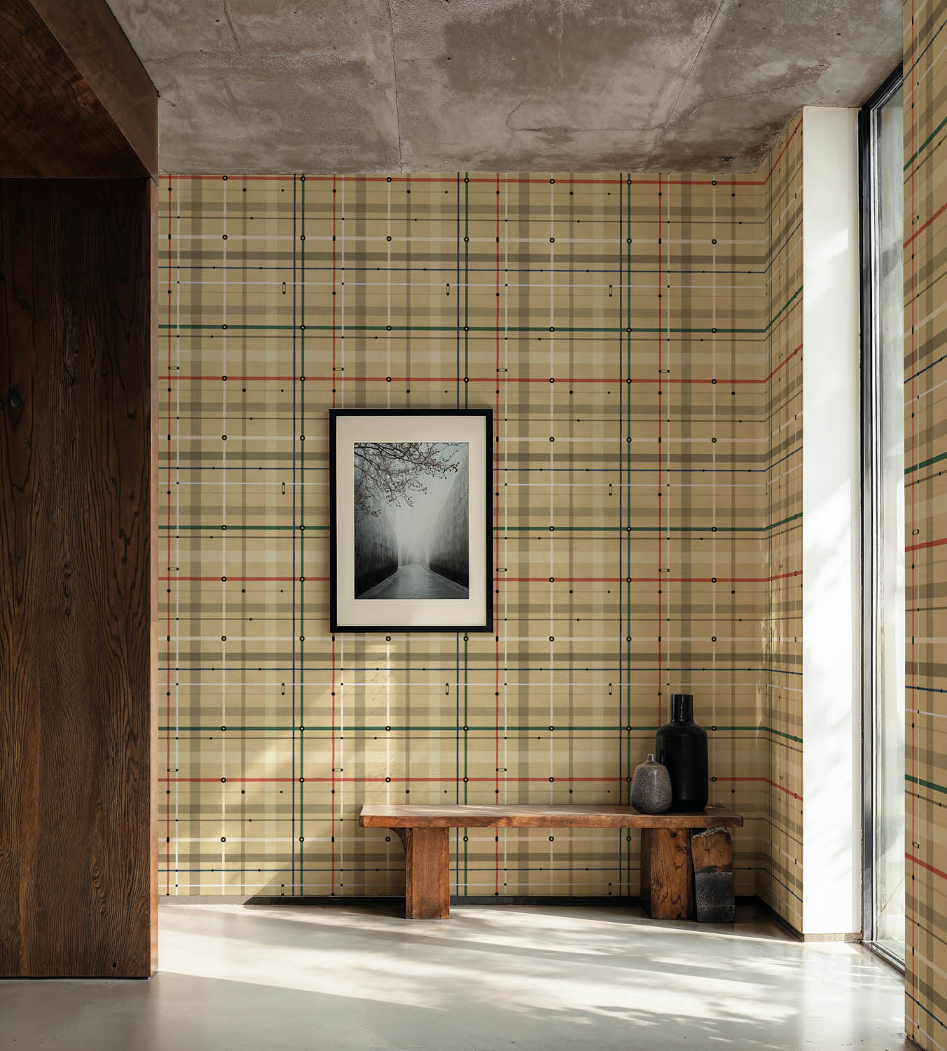 Tres Tintas Subway Copper vinyl behang sfeerbeeld