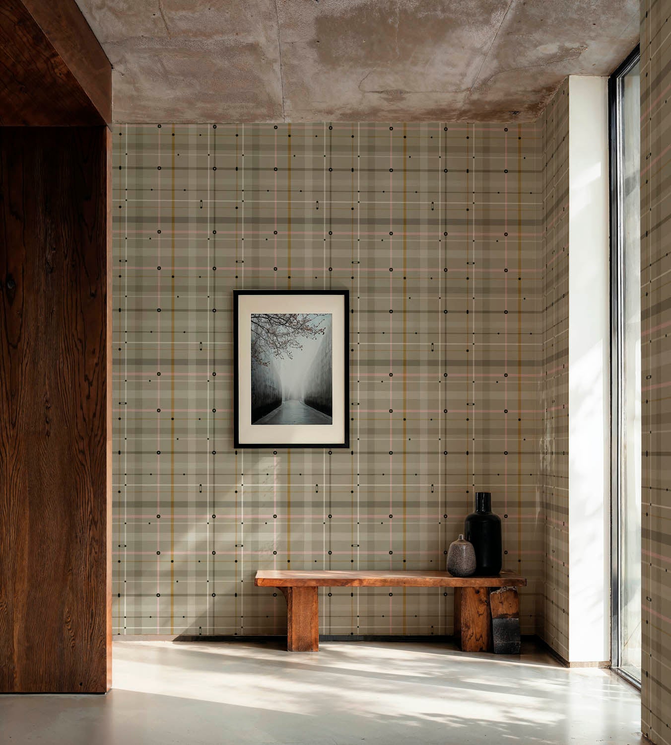 Tres Tintas Subway Silver vinyl behang sfeerbeeld