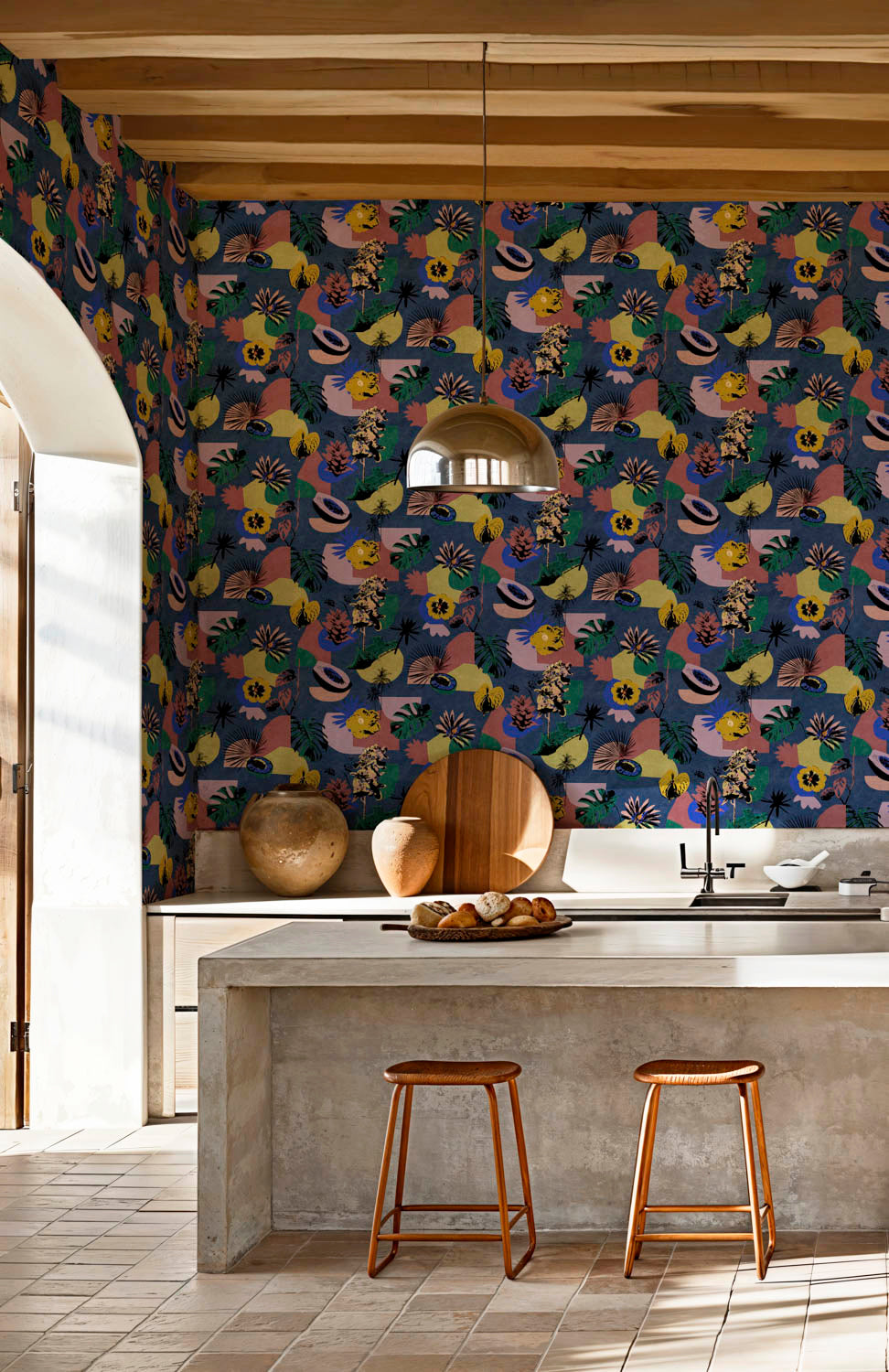 Tres Tintas behang Tropicalia Cobalto BS5306-2