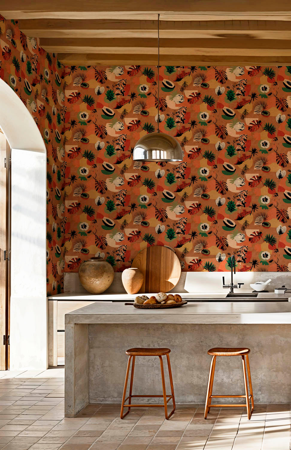 Tres Tintas behang Tropicalia Naranja BS5306-4
