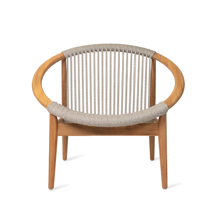 Vincent Sheppard Frida lounge chair untreated teak/ dune white rope