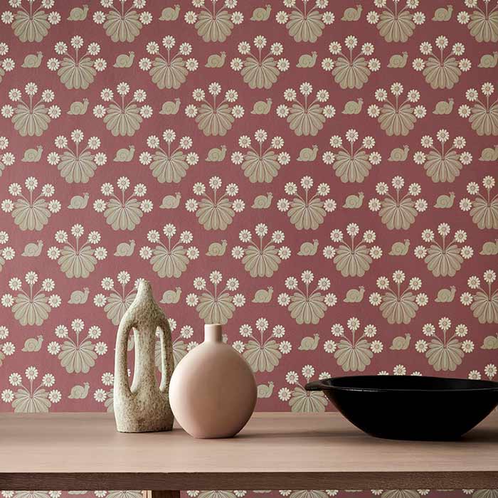 Little Greene behang Burges Snail Travertine