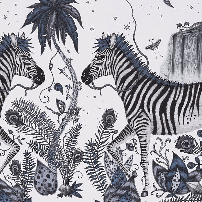 Clarke and Clarke behang Lost World Blue W0117/01