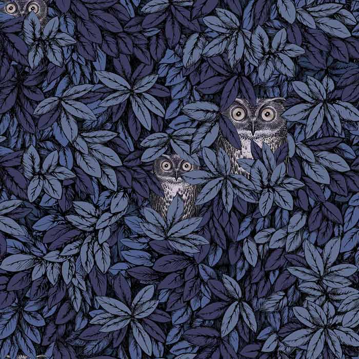 Cole and Son behang Foglie e Civette Midnight 123/11053